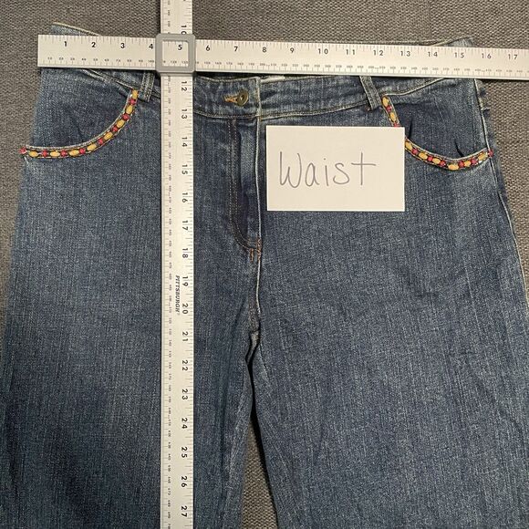 Vintage Cache Beaded Set Jeans Sz 8 Tank L NWT 90s Y2K Glam Denim Festival Rare - Picture 14 of 16